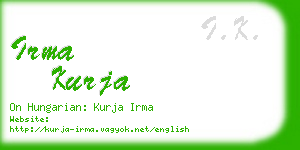 irma kurja business card